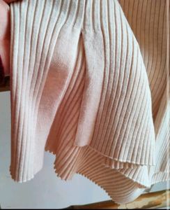 Light Cream Ribbed Sweater