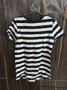 Striped T-Shirt with "Little Things" Print