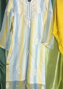 Striped Kurta Set with Dupatta