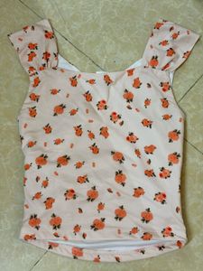Cute Floral Ruched Tank Top