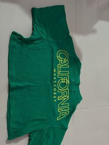 Ribbed Blue Tank and Boxy Green crop to