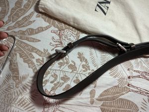 ZARA TRIPLE  BUCKLE  Leather Belt