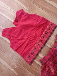 Vibrant Pink Ethnic Lehenga Choli Set 2 to 3 years