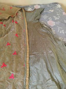 Heavy Work Duppatta and Gown with Cancan