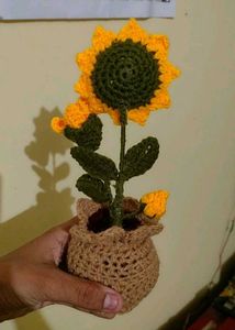 Crochet Sunflower Plant