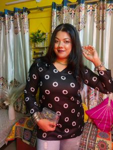 Stylish Black Kurta with White Print