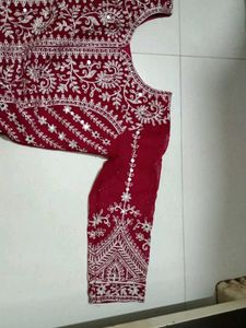 Maroon Embroidered Palazzo Set