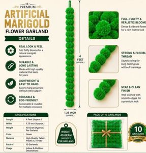 artificial fluffy marigold garland