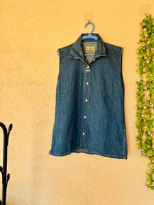 Sleeveless Denim Tunic Top