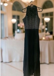 Lovely Halter Neck Grey &amp; Black Jumpsuit
