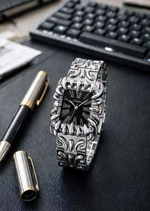 Silver Tone Watch with Intricate Design