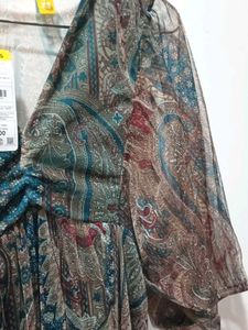 Stylish Sheer Paisley Print Dress