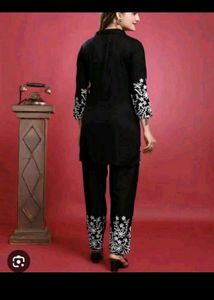Maroon Embroidered Relaxed Fit Pajama Set
