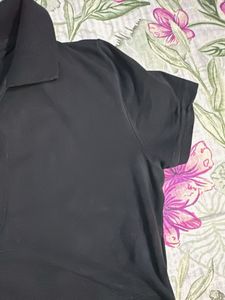 Black Collared Cropped Top