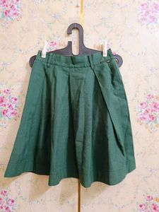 Green Pleated Skirt