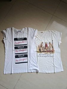 Bundle of 2 White Graphic Tees