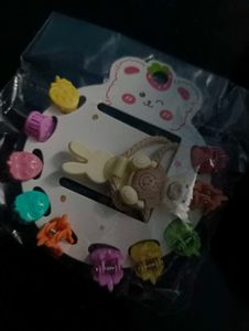 Cute mini Clips and hair band Set of 2