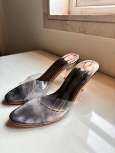 Chic Clear Strap Transparent Heels