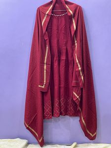 Maroon Kurta with Pearl Detail