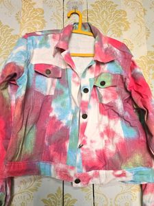 Vibrant Tie-Dye Denim Jacket
