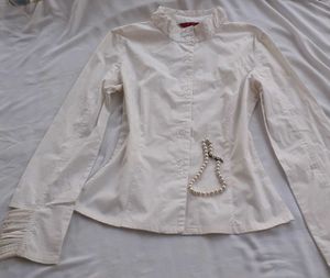 Elegant White Button-Up Shirt