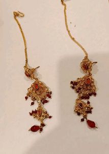 Red-golden Jewellery Set With Box