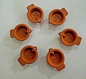 Fancy Water Sensor Diya, 6 Pcs