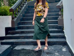 Stylish Dark Green Skirt