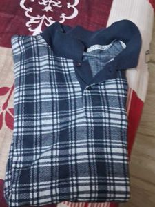 Men's Blue Plaid Collared Shirt