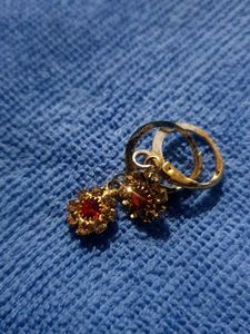 Vintage Red Gemstone Earrings
