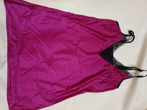 Lace Trimmed Satin shorts set