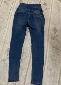 High Waisted Skinny Blue Jeans