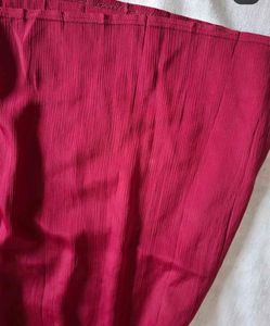 Elegant Pleated Red Midi Dress