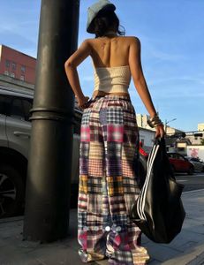 Patchwork Wide Leg Pants