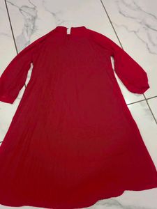 Vibrant Red Midi Dress