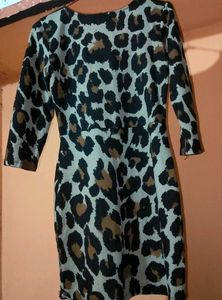 Derek Heart Leopard Print Winter Dress