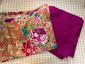 Magenta printed cotton suit