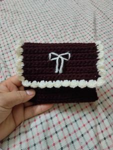 Handmade Crochet Clutch with Bow