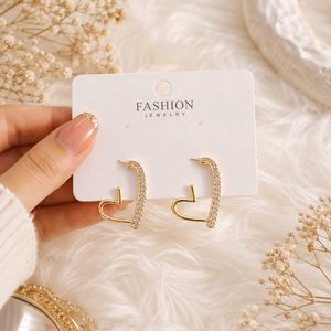 Heart Shaped Diamond Hoop Earrings