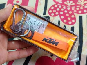 KTM Orange Leather Keychain