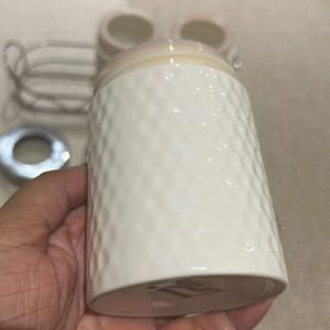 Ceramic &amp; Metal Spice Jars - Set of 3