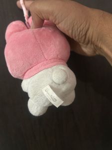 cute Sanrio My Melody plush keychain featuring