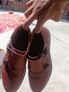 Stylish Red Monk Strap Shoes