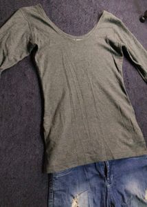 Grey Long Sleeve Top
