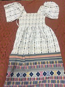 Boho Print Smocked Maxi Dress