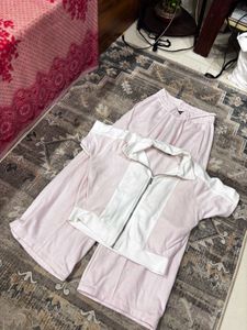 Pink Velour Tracksuit Set