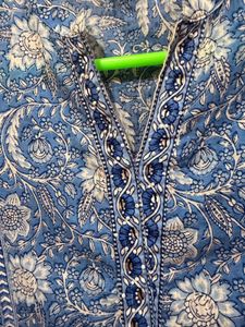 Blue Floral Print Kurta