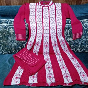 Woolen Anarkali Kurti Set