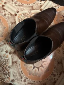 Gucci Brown Leather Chelsea Boots(first copy)