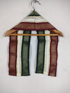 Littlestars Half White Dhoti And Shelya With Maroon And Green Boarder (Boy's)